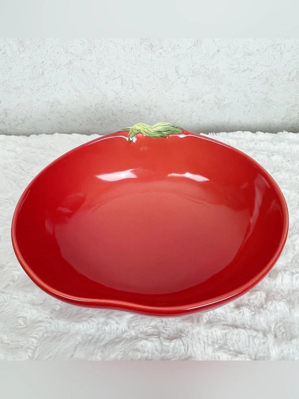 Pottery Barn Garden Pasta Red Tomato Large Ceramic Serving Bowl Farmhouse Boho